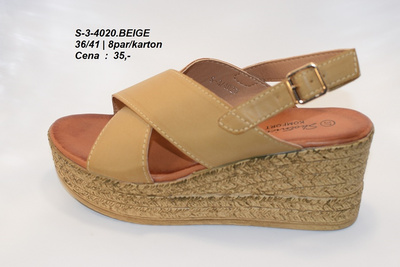 Sandały damskie 3-0420.BEIGE (36/41,8par)
