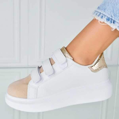 Buty sportowe damskie 7AF033.WHITE/GOLD (36/41,12par)