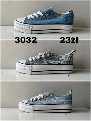 Trampki damskie 3032.KOLORDOWYBORU (36/41,12par)