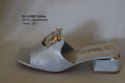 Klapki damskie 3-0681.SILVER (36/41,8par)