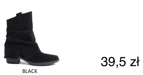 Botki damskie 68324.BLACK Ocieplane (36/41,12par)