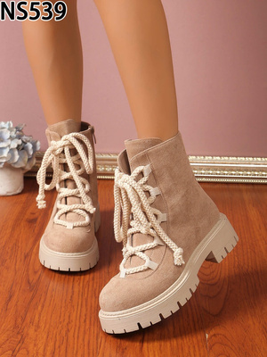Botki damskie ocieplane NS539.KHAKI (36/41,12par)