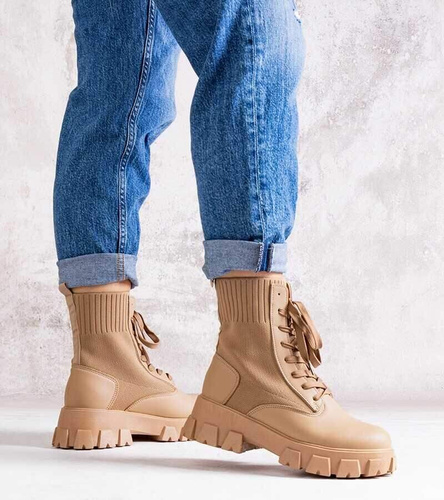 Botki damskie K-110.KHAKI (36/41,12par)