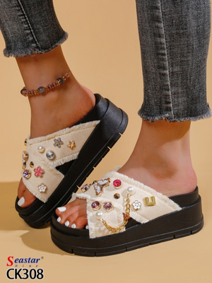 Klapki damskie CK308.BEIGE (36/41,12par)