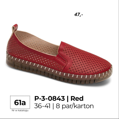Balerinki damskie 3-0843.RED (36/41,8par)