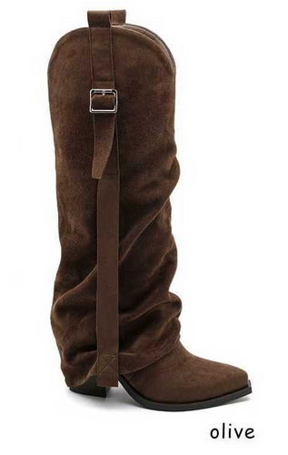Kozaki damskie  7A7699A.OLIVE (36/41,12par)