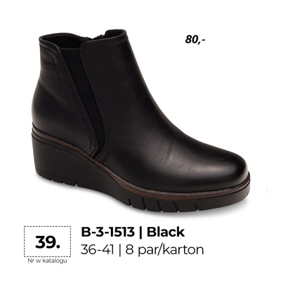 Botki damskie 7AB-3-1513.BLACK (36/41,8par)