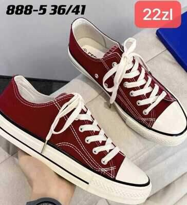 Trampki damskie 7A888-5.BURGUNDY (36/41,12par)