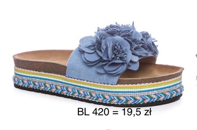 Klapki damskie BL420.BLUE (36/41,12par)
