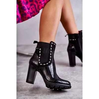 Botki damskie 7AM520.BLACK Ocieplane (36/41,12par)