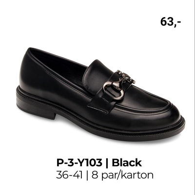Półbuty damskie 3-Y103.BLACK (36/41,8par)