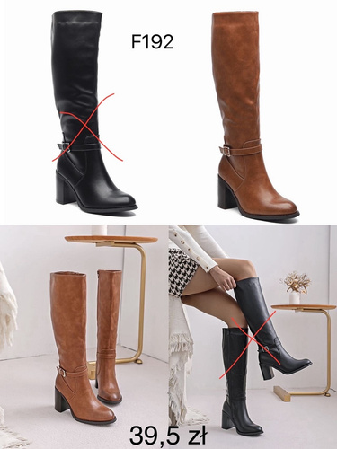 Kozaki damskie F192.BROWN (36/41,12par)
