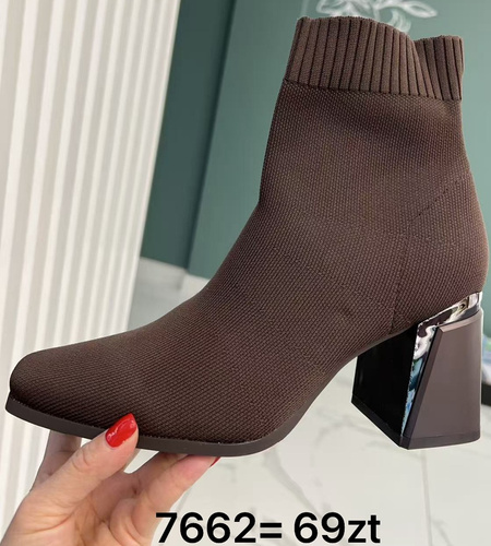 Botki damskie ocieplane 7662.BROWN (36/41,12par)