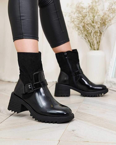 Botki damskie ocieplane M623.BLACK (36/41,12par)