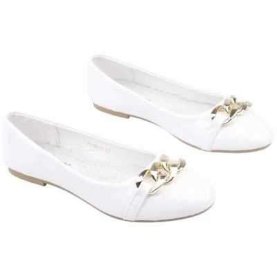 Balerinki dziewczęce 5AF55BC-1.WHITE (31/36,12par)
