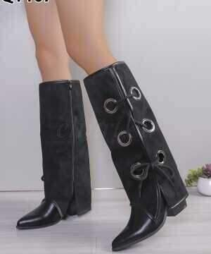 Kozaki damskie 7AQT107.BLACK Nieocieplane (36/41,12par)