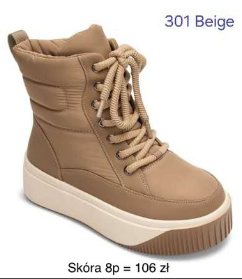 Botki damskie  7A301.BEIGE  (36/41,8par)