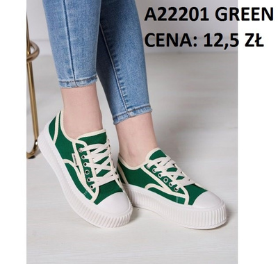 Trampki damskie A22201.GREEN (36/41,12par)