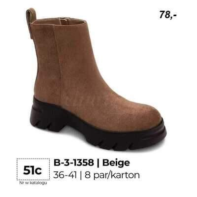 Botki damskie 7AB-3-1358.BEIGE (36/41,8par)