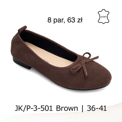 Balerinki damskie 7AP-3-501.BROWN (36/41,8par)