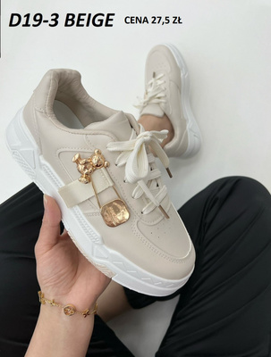 Buty sportowe damskie D19-3.BEIGE (36/41,12par)