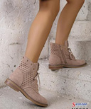 Botki damskie 7ANS593.KHAKI (36/41,8par)