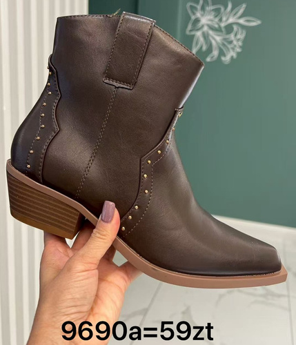 Botki damskie ocieplane 9690A.BROWN (36/41,12par)
