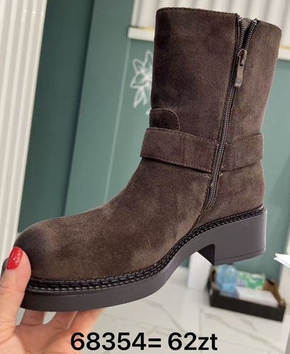 Botki damskie ocieplane 68354.BROWN (36/41,12par)