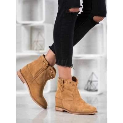 Botki damskie 7AA3710-32.CAMEL Ocieplany (36/41,12par)