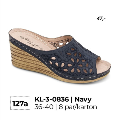 Klapki damskie 3-0836.NAVY (36/40,8par)