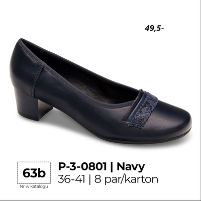Czółenka damskie 3-0801.NAVY (36/41,8par)