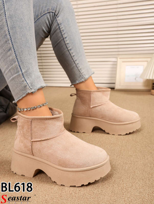 Botki damskie ocieplane BL618.KHAKI (36/41,12par)