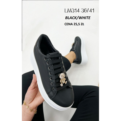 Buty sportowe damskie LM314.BLACK/WHITE (36/41,12par)