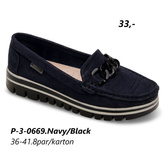 Półbuty damskie 3-0669.NAVY/BLACK (36/41,8par)