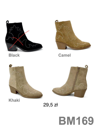 Botki damskie 7ABM169.KOLORDOWYBORU Ocieplane (36/41,12par)