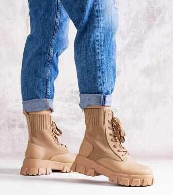 Botki damskie K-110.KHAKI (36/41,12par)