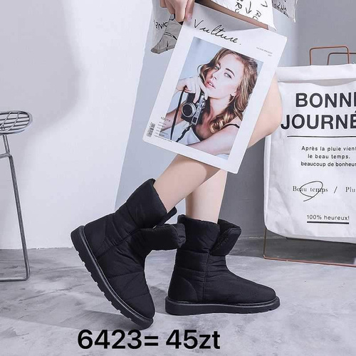 Botki damskie 7A6423.BLACK Ocieplane (36/41,12par)