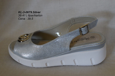 Sandały damskie 3-0679.SILVER (36/41,8par)