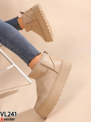 Botki damskie ocieplane VL241.BEGIE (36/41,12par)