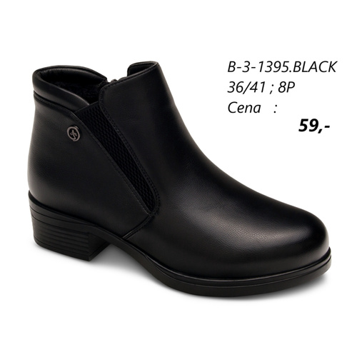 Botki damskie 7AB-3-1395.BLACK (36/41,8par)