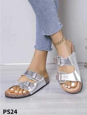 Klapki damskie  7APS24.SILVER  (36/41,12par)