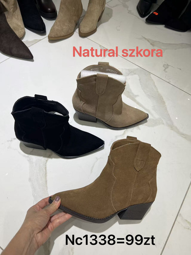 Botki damskie 7ANC1338.KHAKI (36/41,8par)