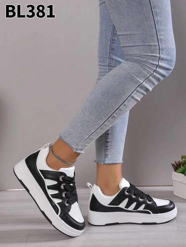 Buty sportowe damskie 7ABL381.WHITE/BLACK (36/41,12par)