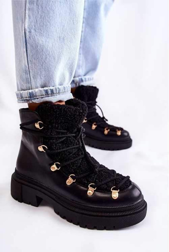 Botki damskie JJ35.BLACK Ocieplane (36/41,12par)