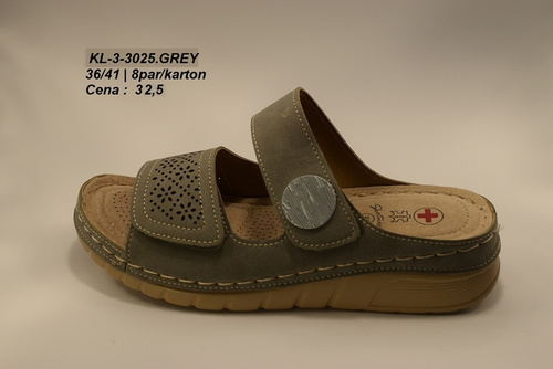 Klapki damskie 3-3025.GREY (36/41,8par)
