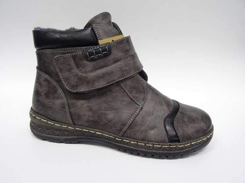 Botki damskie 7A8703-6.GREY Ocieplane (36/41,12par)