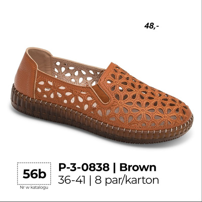 Balerinki damskie 3-0838.BROWN  (36/41,8par)
