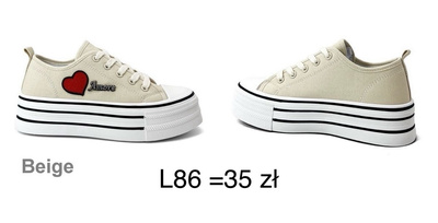 Trampki damskie L86.KOLORDOWYBORU (36/41,12par)