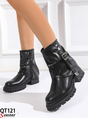 Botki damskie ocieplane QT121.BLACK (36/41,12par)