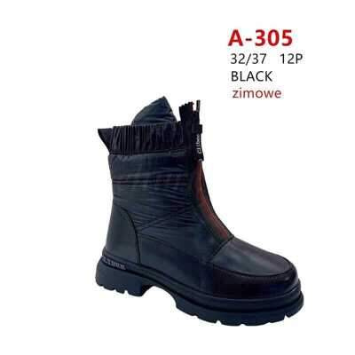 Botki dziewczęce 5AA-305.BLACK (32/37,12par)